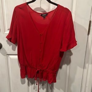 Express blouse in red. Size small worn once. Light weight 100% rayon.